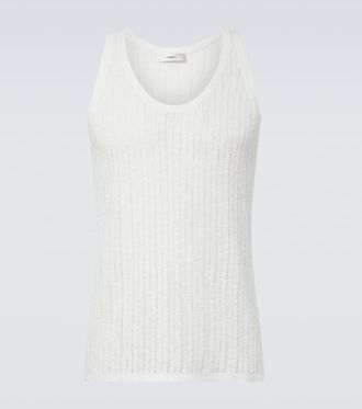 Commas Pointelle cotton and linen tank top