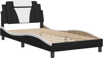 vidaXL Estructura De Cama Viana Con Led Sin Colch&oacute;n Negro Blanco 100x200 Cm Vidaxl
