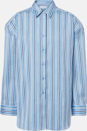 Frankie Shop Oana striped cotton-blend shirt