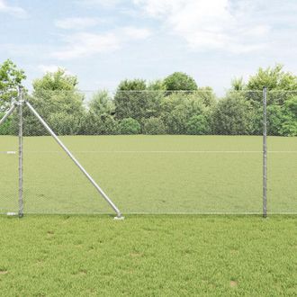Berkfield Home Hexagon Fence 1x10 m Galvanised Steel in Silver