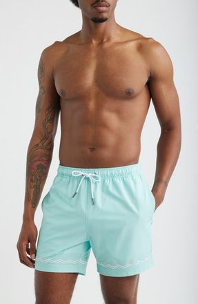 MAVRANS Beach Blue Waves Swim Shorts in Light Blue at Nordstrom, Size Xx-Large
