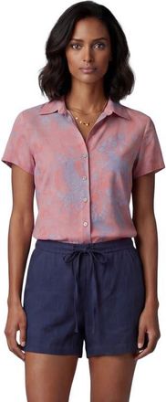 Lords of Harlech Paisley Explosion Womens Printed Shirt in Paisley Explosion Coral at Nordstrom, Size X-Large