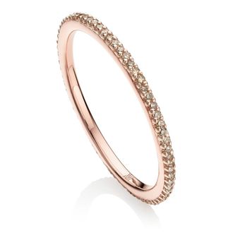 Monica Vinader Rose Gold Diamond Eternity Ring 1.4mm Champagne Diamond