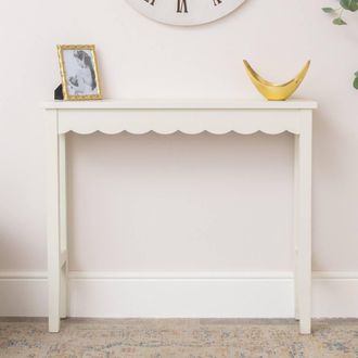 Melody Maison Ivory Scalloped Console Table - 93cm X 81cm | Size: 93 cm X 81 cm