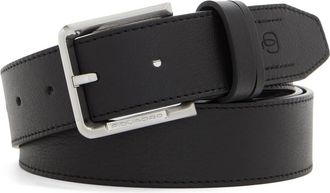 Piquadro Accessoires, Heren, Zwart, ONE Size, Leer, Leren Riem met Doornsluiting - Tebe