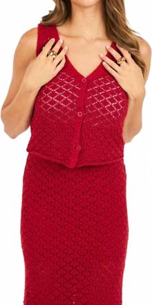 Sadie & Sage Venus Cardigan Tank In Desert Red
