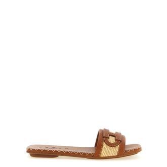 Hogan Sliders, female, Brown, Size: 11 1/2 US H685 Flat Sandals