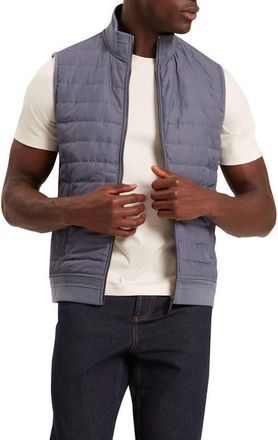 Ted Baker Pafavor Quilt Front Piqu&eacute; Vest in Mid-Blue at Nordstrom, Size 4