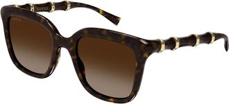 Gucci Sunglasses, female, Brown, Size: 52 MM Square Frame Sunglasses