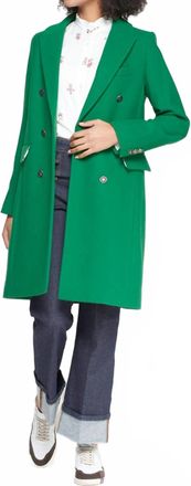 Vilagallo Lian Double-Breasted Coat In Kelly Green
