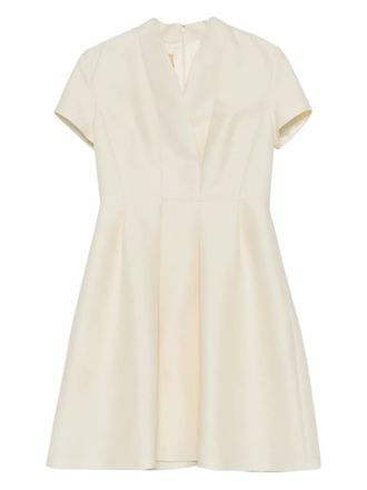 Curiel short-sleeve pleated dress - women - Fabric - 42 - White