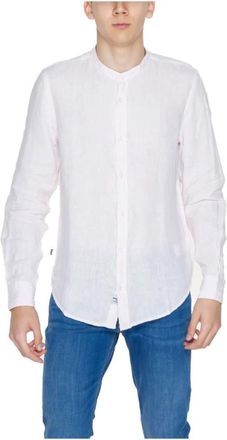 Blauer 24Sblus 01031 Linnen Overhemd - Heren - Casual Overhemden - Wit - M - Linnen - Overhemden