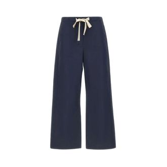 Max Mara Dames, Broeken, Blauw, Maat: XS Katoen