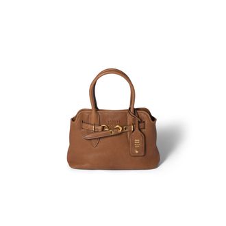 Miu Miu Aventure Nappa Leather Bag, Woman, Oak
