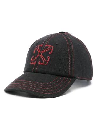 Off-white Cappello da baseball denim Arrow - Nero