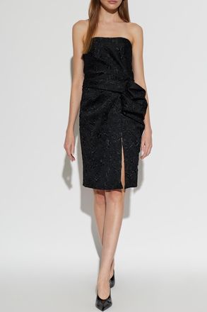 Balmain Draped Dress, Womens, Black