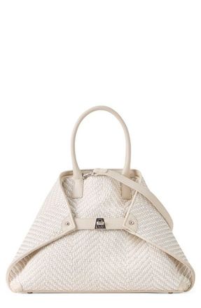 Akris Small AI Woven Leather Tote in Ecru Alabaster at Nordstrom