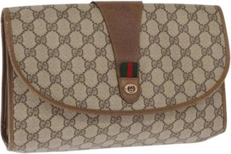 Gucci Pre-owned Canvas Clutch - Dames - Vintage Clutch - Beige - ONE Size - Vintage