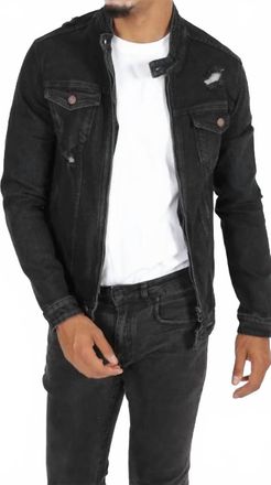 Zayne Paris Mens Jean Zip-Up Jacket In Black