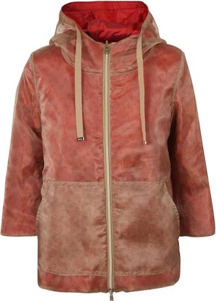 Herno Omkeerbare Organza Monogram Cape met Capuchon - Dames - Winterjassen - Veelkleurig - S - Organza - Jassen
