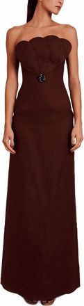 Azulu Bianca Dress In Umber Brown
