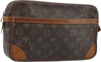 Louis Vuitton Pre-owned Compiegne 28 Clutch - Dames - Vintage Clutch - Bruin - ONE Size - Leer - Vintage