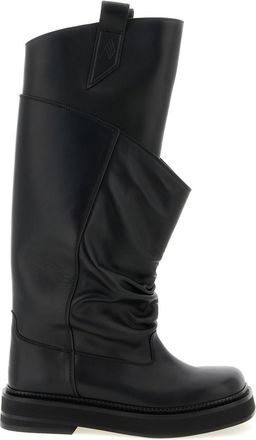 The Attico Black Leather Boots