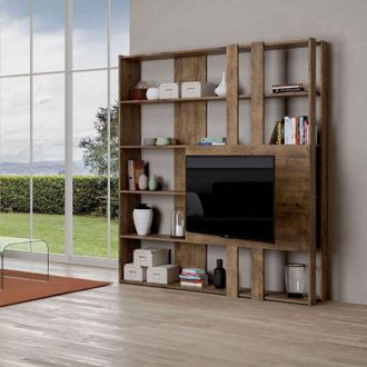 Itamoby Libreria con porta tv in legno Noce 178x204h cm - kato m