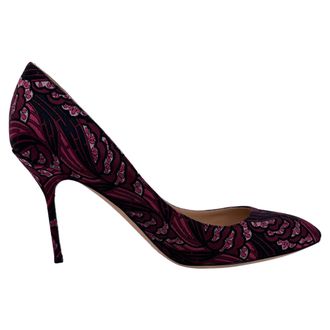 Sergio Rossi Sergio Rossi Bloemenprint Punttenen Pumps in Zwarte Canvas