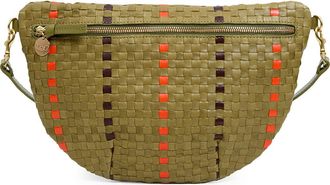 Clare Vivier Grande Fanny Woven Leather Belt Bag in Olive at Nordstrom