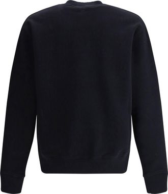 Ami Mens Logoed Sweatshirt Noir Cotton Sweatshirts Sweater