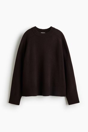 H&M Oversized Wollpullover - Dunkelbraun