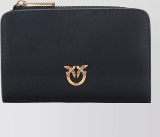 Pinko compact leather mini wallet gold hardware