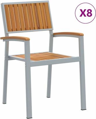vidaXL Silla De Jard&iacute;n 8 Pcs Marr&oacute;n 56 X 57 X 87cm Vidaxl
