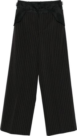 sacai pinstripe pocket trousers - Black