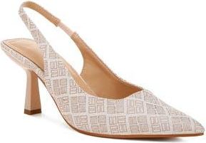London Rag Faina Slinback Pointed Toe Pump in Beige at Nordstrom Rack, Size 6