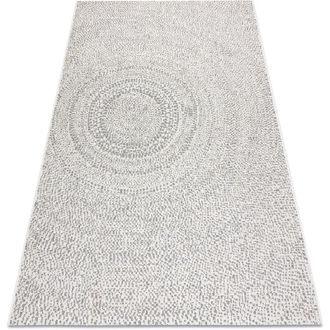 RugsX Rugsx - Alfombra Sisal Flat 48832367 Circulos, Puntos Crema / Gris Beige 140x200 Cm