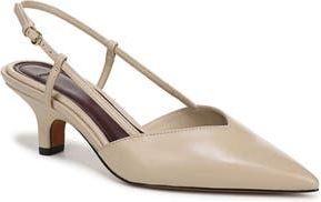 Vince Levvy Slingback Pointed Toe Kitten Heel Pump in Birch Sand at Nordstrom Rack, Size 9.5