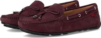 Marc Joseph New York Womens Marc Joseph New York Riverview Flats Wine Nubuck Slip On Loafer GAL1913