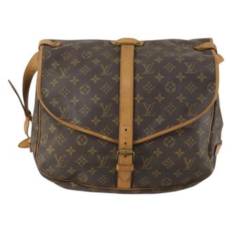 Louis Vuitton Saumur Monogram Canvas Brown Canvas Handbag (Pre-Owned)