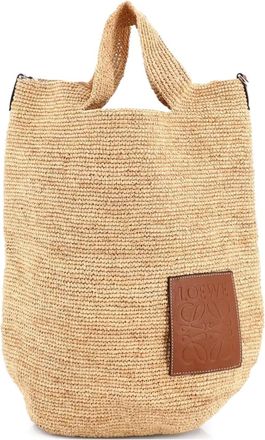 Loewe Slit Straw Large tote bag - Beige