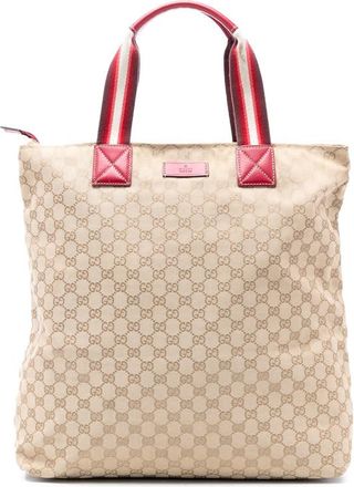 Gucci Pre-owned Gucci GG Canvas Web Vertical Tote Unisex 131233 002404