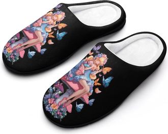 Generic Fairy Mushroom Butterfly Womens Slippers Winter Warm House Shoes Indoor Outdoor Hotel Slipper