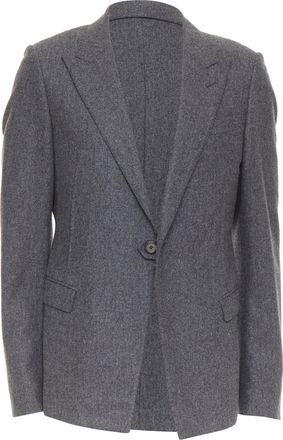 Lanvin grey speckled wool exposed darts single button blazer EU50 L