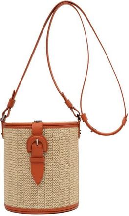 Perrin Paris La Parisienne Xbody Raphia in Raphia Beige /Flamme at Nordstrom