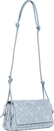 Bottega Veneta Womens Crossbody Bag Mineral Notturno Light Blue Calfskin