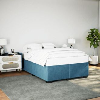 vidaXL Estructura De Cama De Terciopelo Azul 160x200 Cm Vidaxl