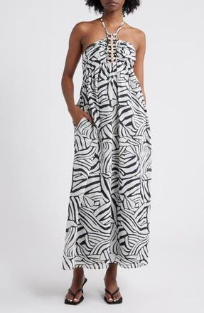 Rails Palazzo Printed Halter Midi Dress in Playa Blanca at Nordstrom Rack, Size Xx-Small