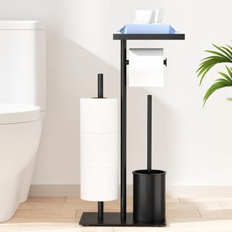 OEM Portarrollos De Papel Higi&eacute;nico Independiente De Acero Inoxidable Con Cepillo - Con Dispensador De Toallitas H&uacute;medas, Juego De Ba&ntilde;o