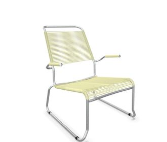 Schaffner Kufen-Spaghetti-Lounger S&auml;ntis mit Lehne / Hochlehner Feuerverzinkt